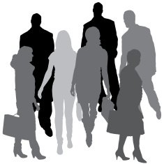Vector silhouette of business people N58