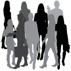 Vector silhouette of businesswoman N93