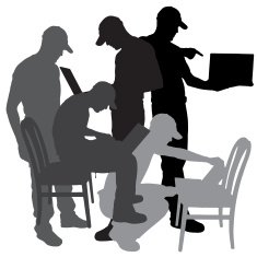 Vector silhouette of a man N649