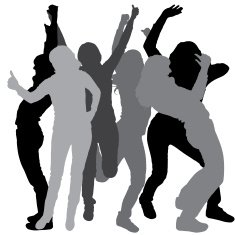 Vector silhouette of a woman N1542