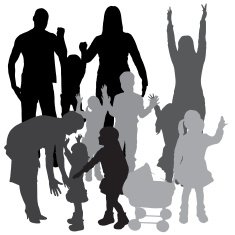 Vector silhouette of a family N178