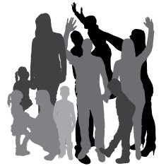 Vector silhouette of a family N179