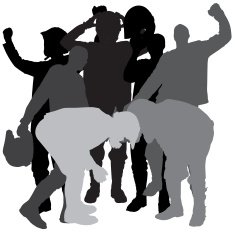 Vector silhouette of a motocross rider