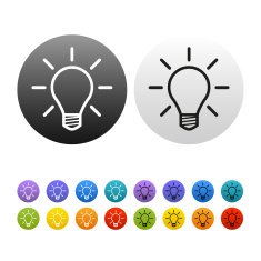 Light lamp sign icon and Idea symbol
