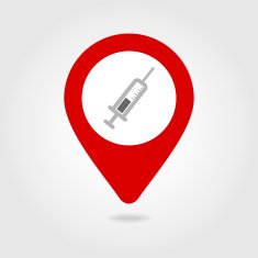 Syringe map pin icon