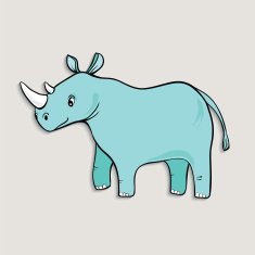 Cute Cartoon Rhino N4
