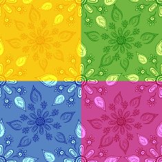 Set seamless floral backgrounds