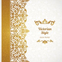 Vector ornate seamless border in Victorian style N5