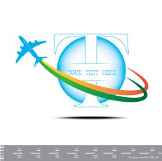 Airplane symbol Letter Travel background with aircraft N8