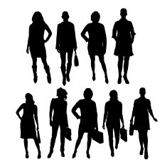 Vector Silhouette Of People N634