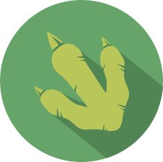 Flat Design Green Dinosaur Paw Print Logo