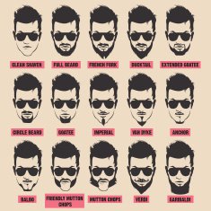 illustration with men beard collection N2
