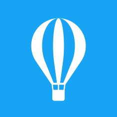 Hot air balloon vector icon modern minimal flat design style N3