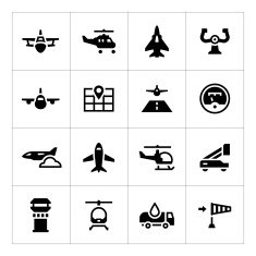 Set icons of aviation