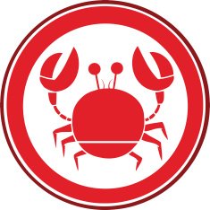 Red Circle Crab Logo