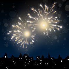 Vector Firework above the City