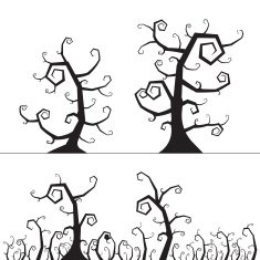 Spooky tree halloween element vector illustration N4