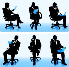 Businessmen in chairs