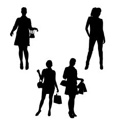 Vector silhouette of a woman N1571
