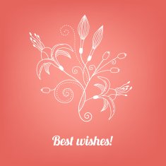 Greeting card with stylized flowers N2