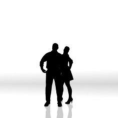 Vector silhouette of couple N326