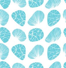 Pattern with decorative stones and shells