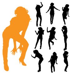 Vector silhouette of a woman N1585