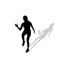 Vector silhouette of a woman N1586