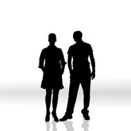 Vector silhouette of couple N329