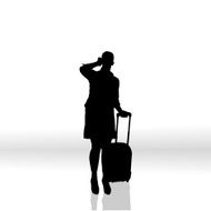 Vector silhouette of businesswoman N100