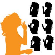 Vector silhouette of woman N297