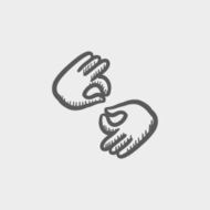 Two hands sketch icon