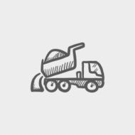 Dump truck sketch icon