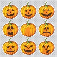 Halloween set with pumpkins N3