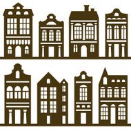 houses silhouette set