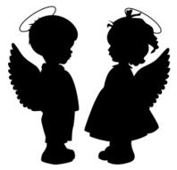 Angel silhouettes set N2