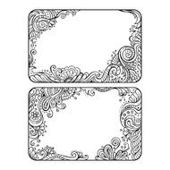 Set of two floral decorative vector frames N3
