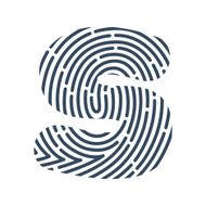 S letter line logo Vector fingerprint design
