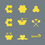 set of logos for honey products