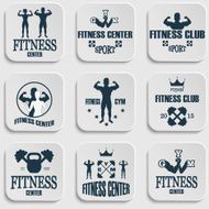 Fitness gym icons