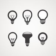 Different light bulb icons
