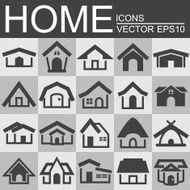 Vector set of home icons