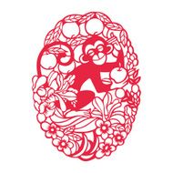 Playing monkey(Chinese traditional paper-cut art)