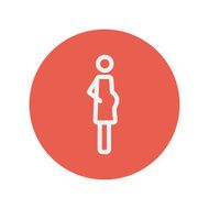 Pregnant woman thin line icon N3