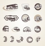 Set of vintage transport icons