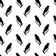 bird silhouette seamless pattern