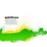 Green And Yellow Splatter Paint Grunge Bright Background