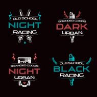 Dark racing urban badges