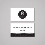 Gift shop business card design concept Logo-badge with gift bag N2