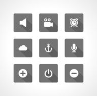 Web site vector icons set shadow effect